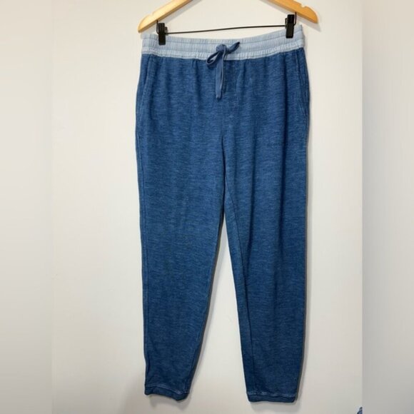 Faherty Heather Blue Joggers with Light Gray Trim - Picture 3 of 8